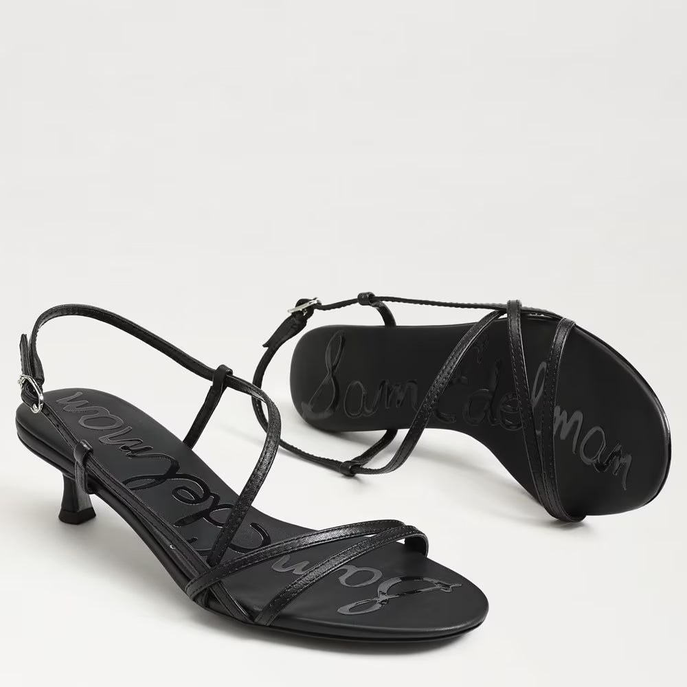 Sam Edelman Cora Kitten Heel Sandal - Black Leather