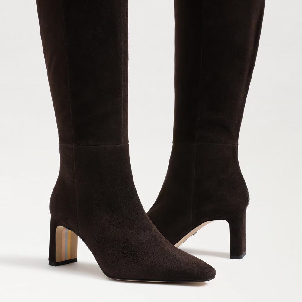 Sam Edelman Sylvia Knee High Boot - Chocolate Brown Suede