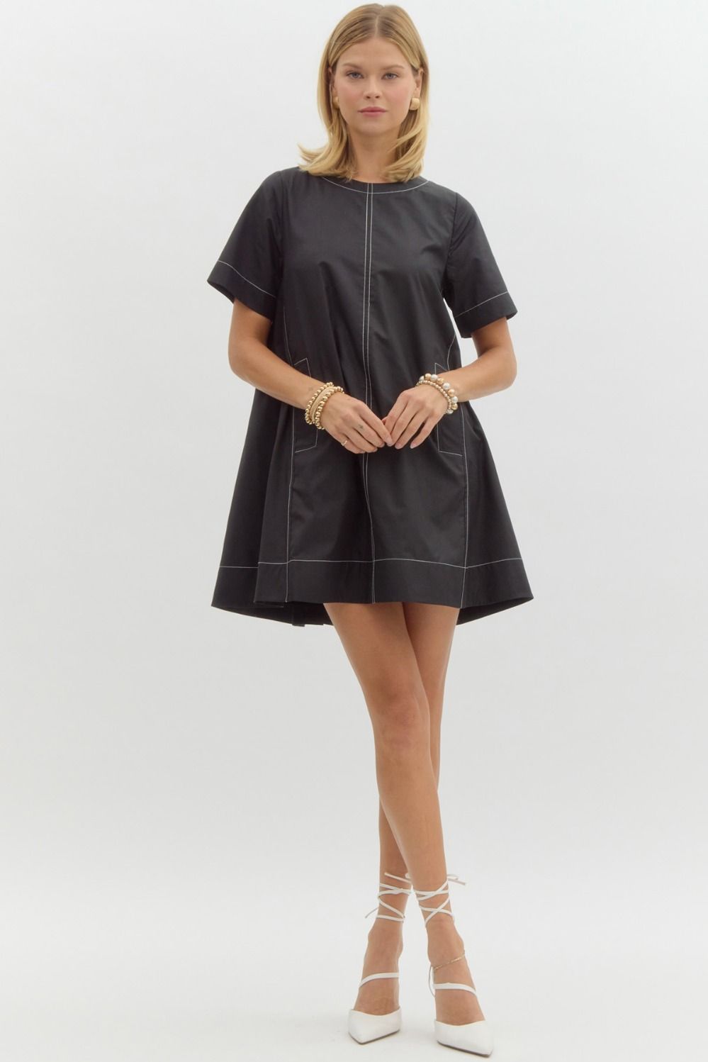 Solid Mini Dress - Black