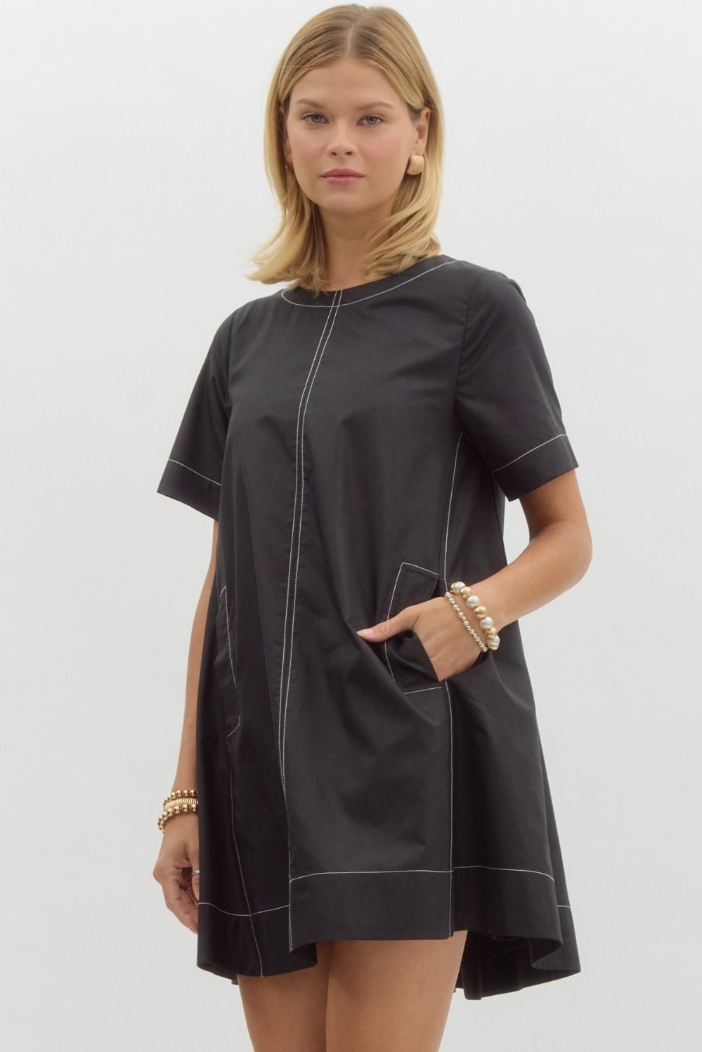 Solid Mini Dress - Black