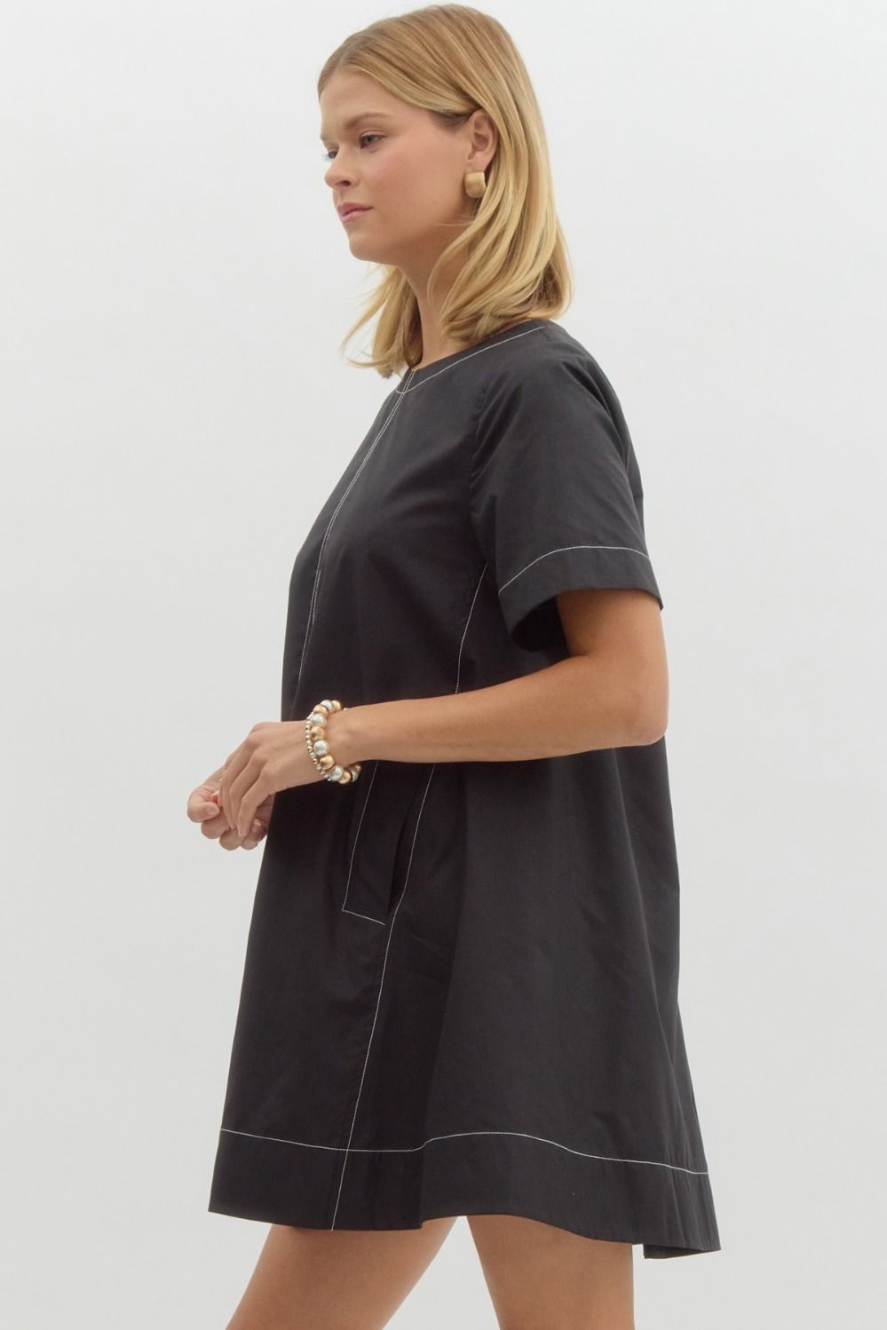 Solid Mini Dress - Black