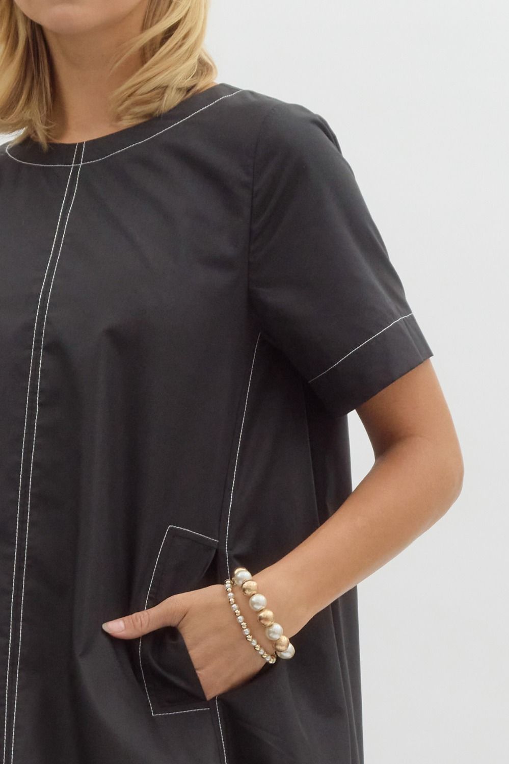 Solid Mini Dress - Black