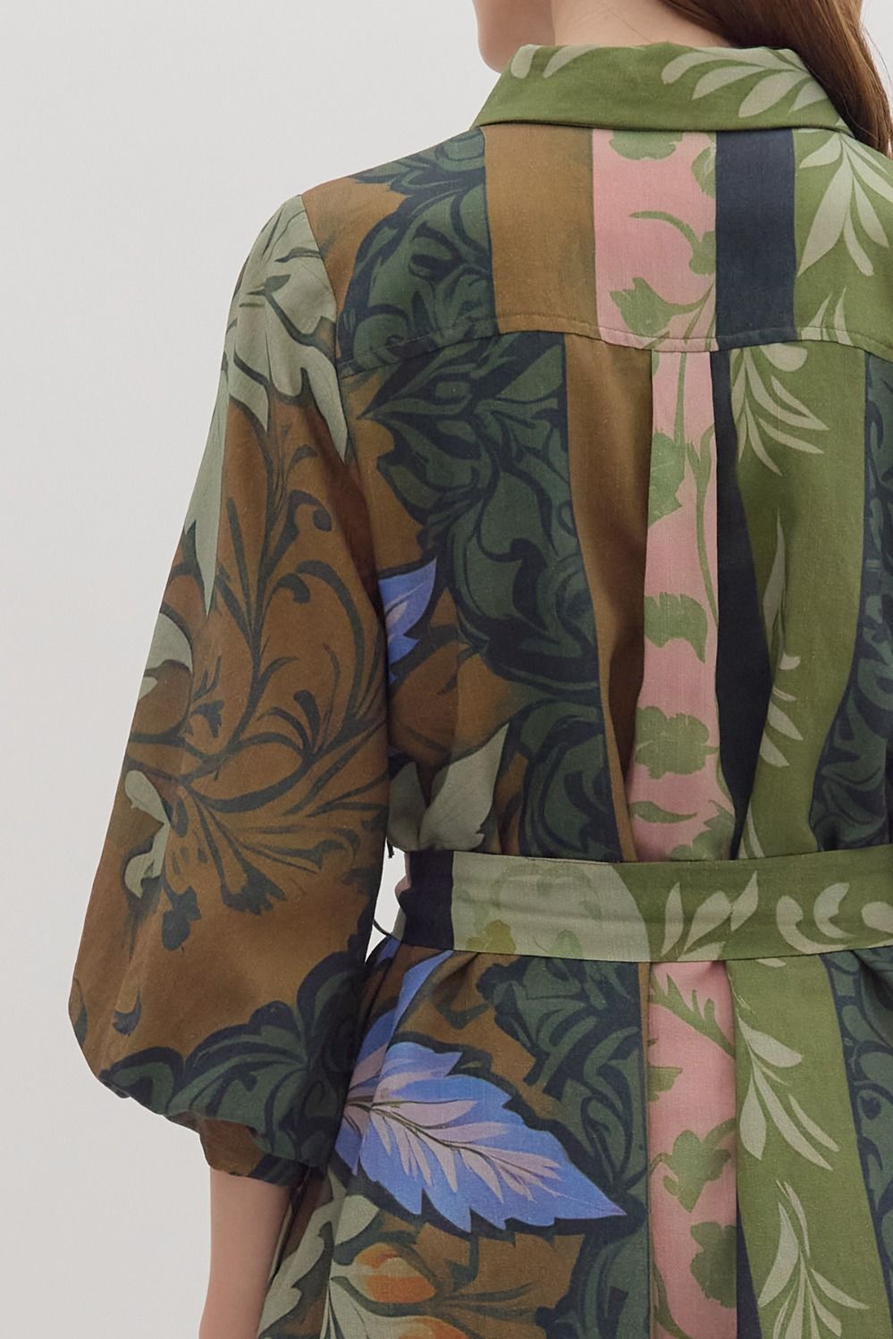 Botanical Long Sleeve Mini Dress - Multi