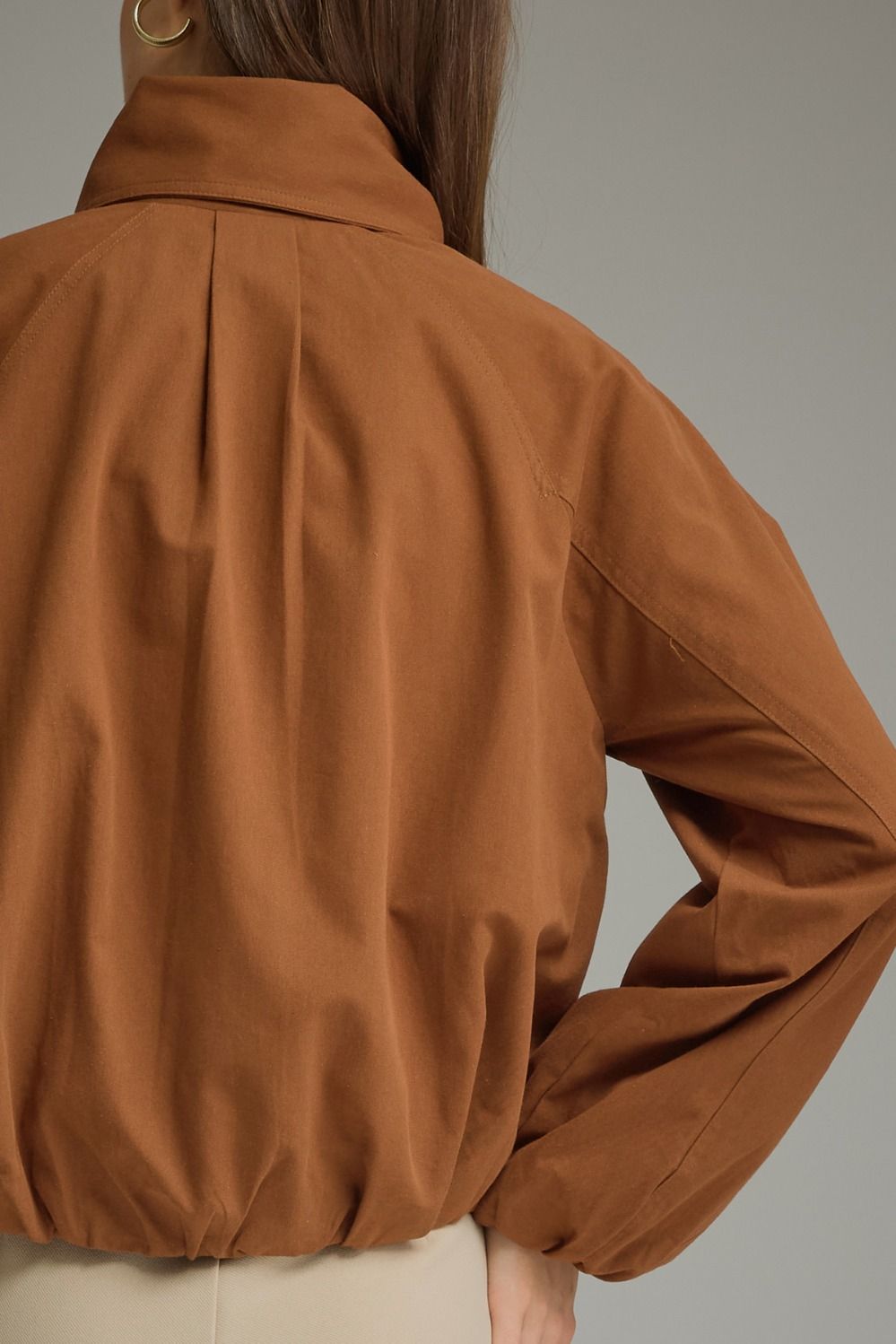 Scarf Detail Jacket - Caramel