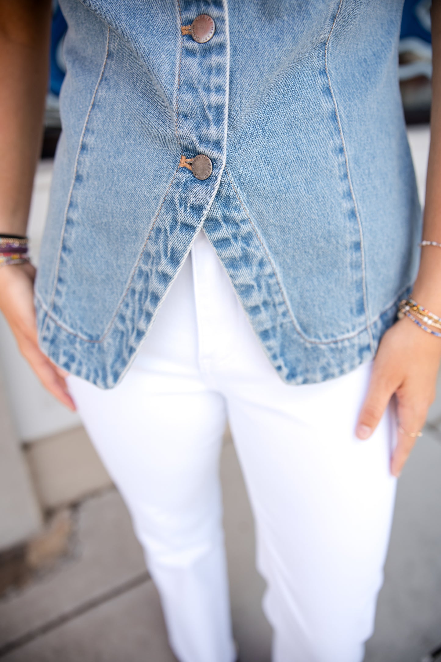 Ideline Denim Vest - Vintage Havana