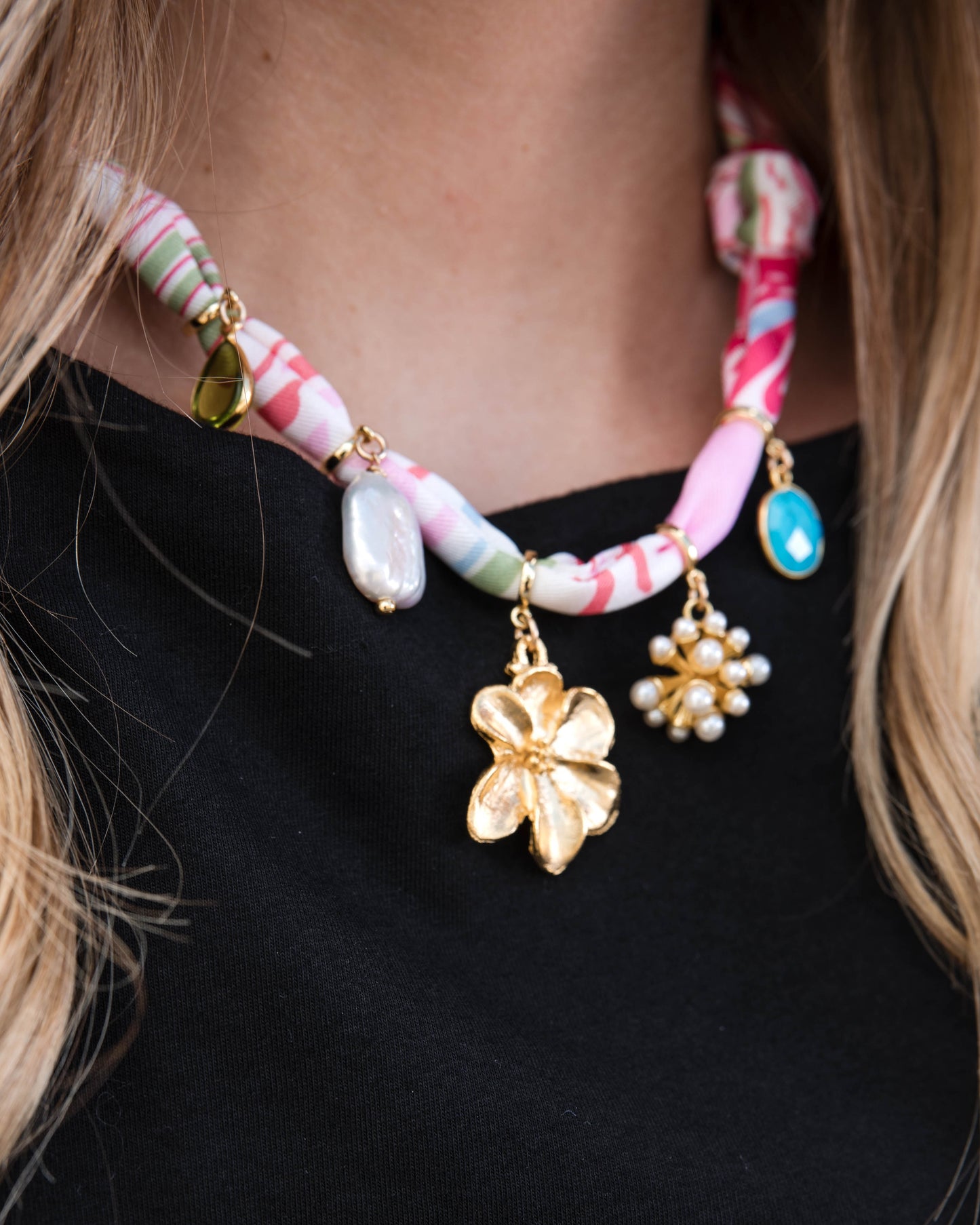 Pastel Multi 5 Charm Twilly Necklace