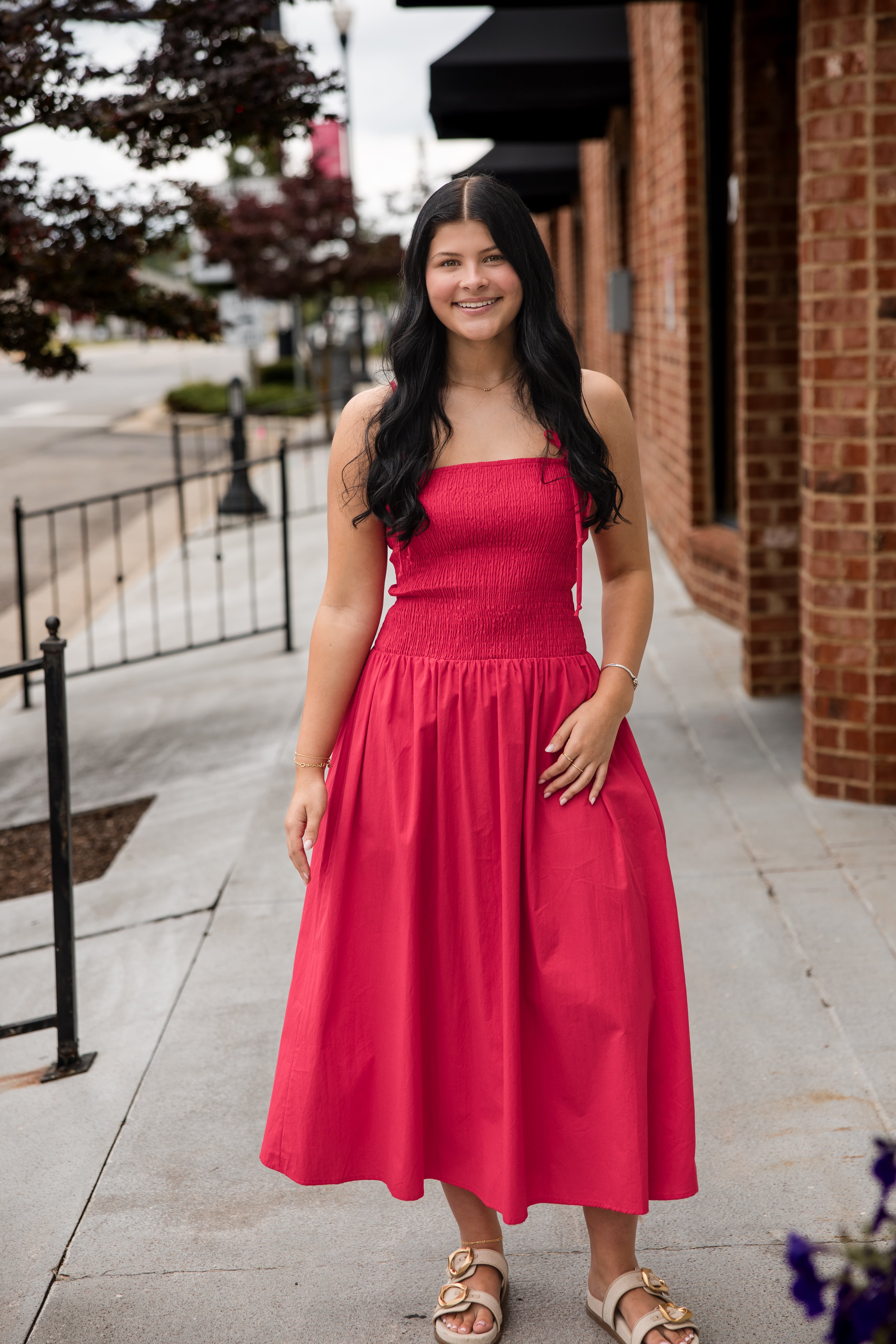 Rouge Smocked Dress - Red | Blossom Boutique | Albertville, AL