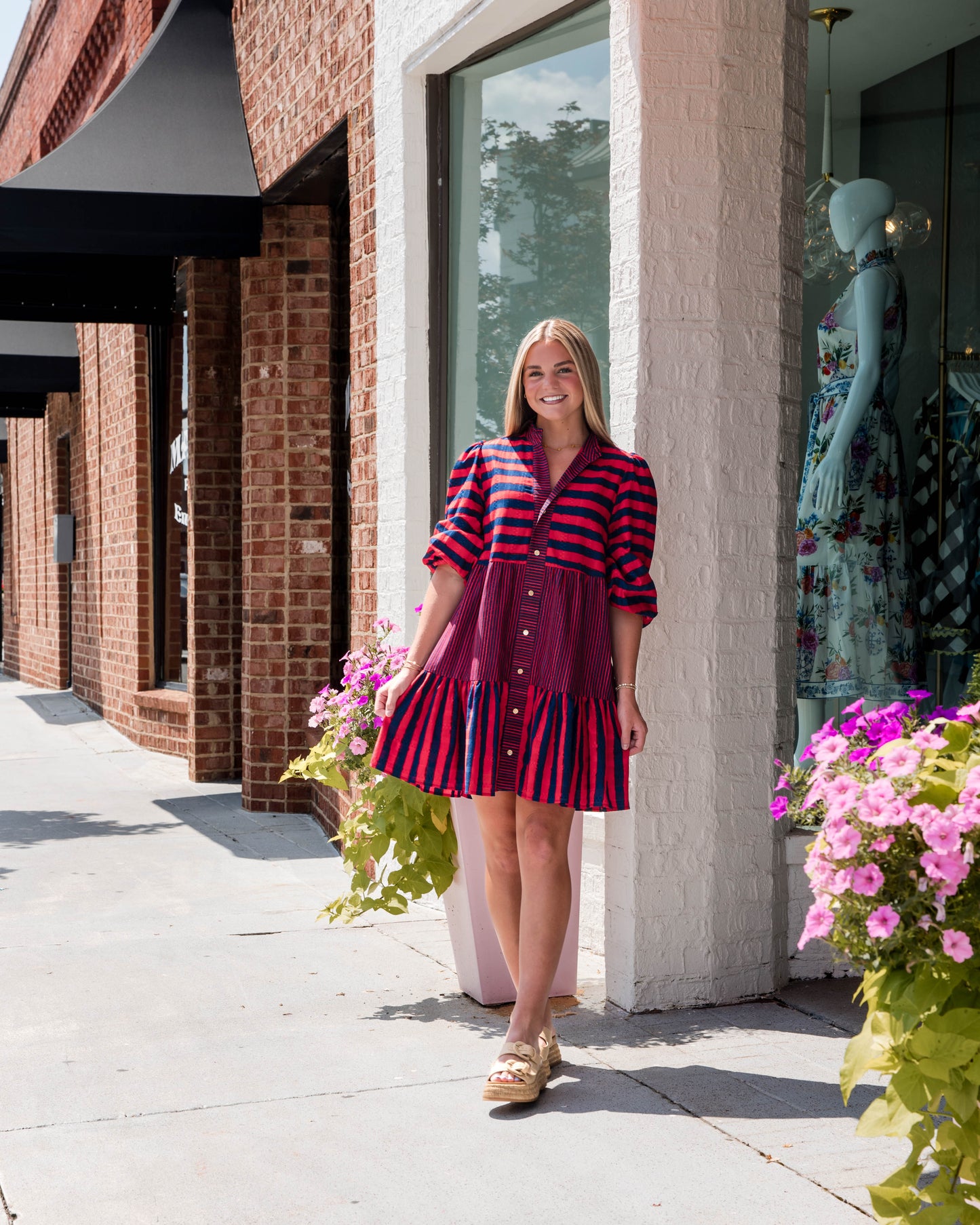Sadie Dress - Americano Stripe