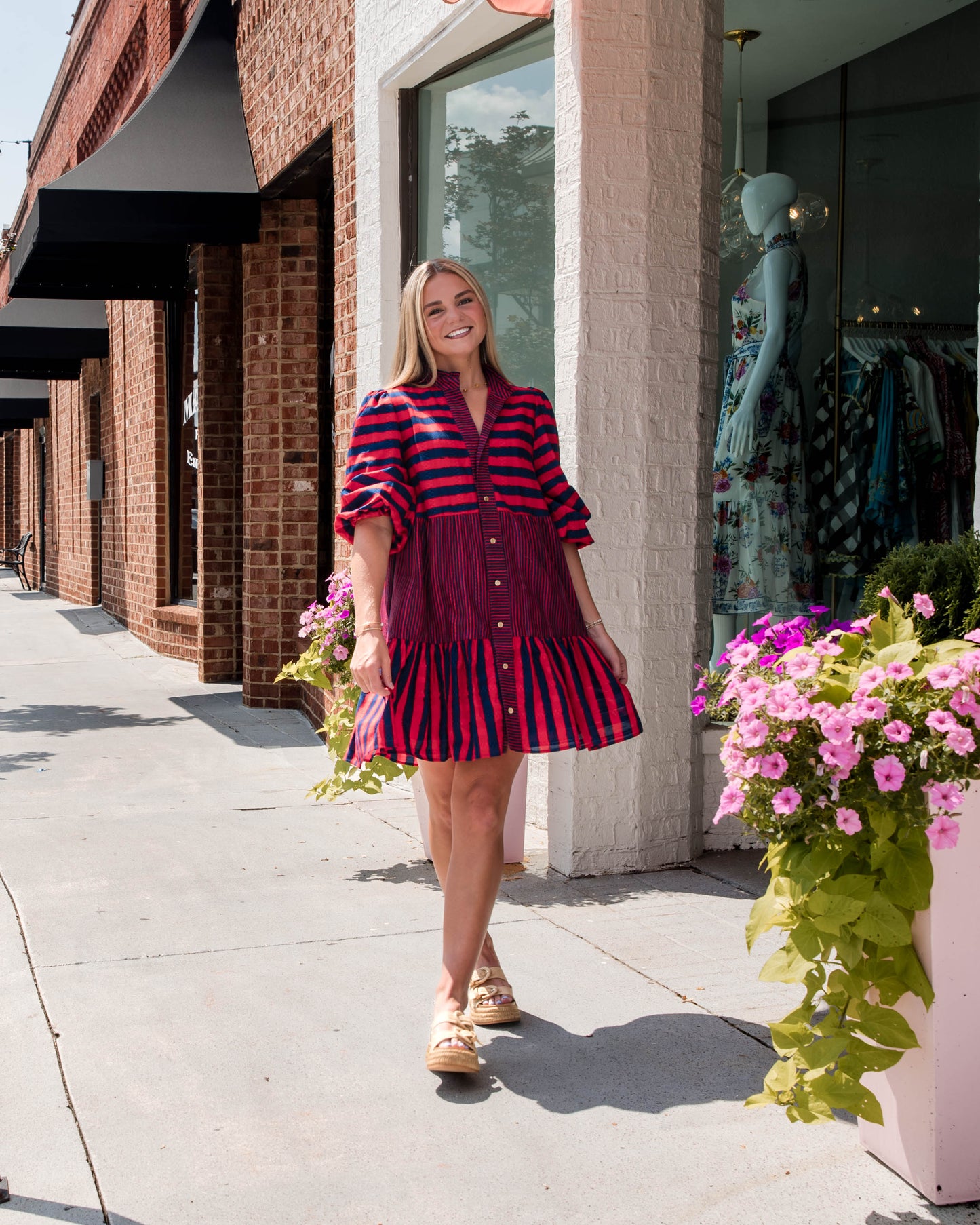 Sadie Dress - Americano Stripe