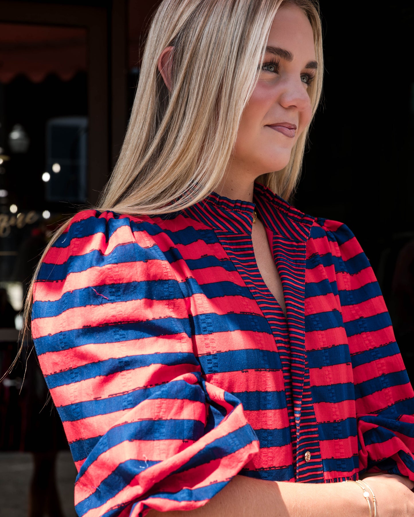 Sadie Dress - Americano Stripe