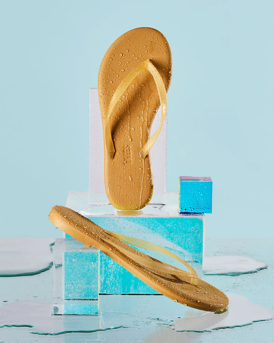 TKEES Aqua Lily Flip Flop - Sand