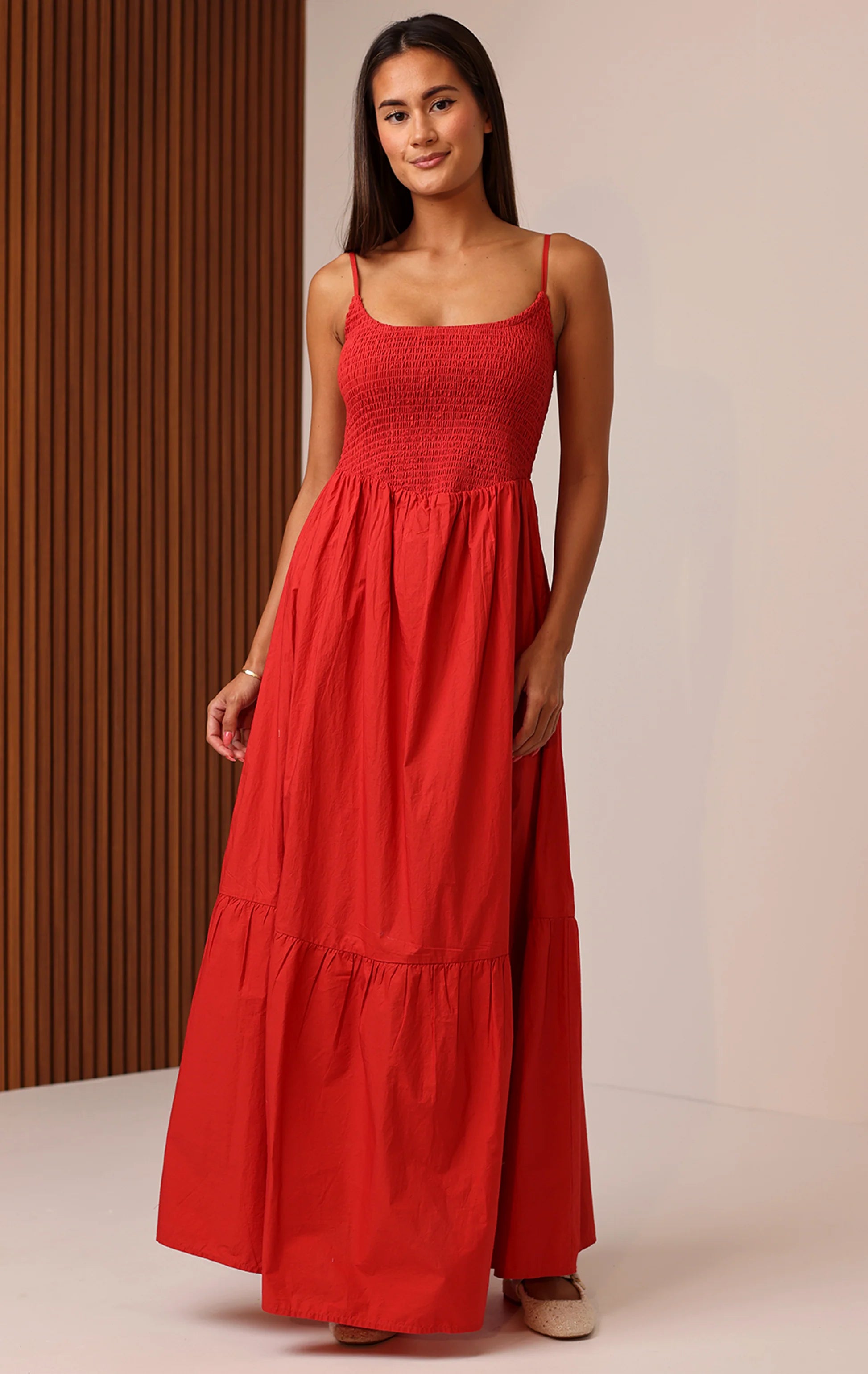 cherry maxi dress Shore Brand Sabrina - | Blossom Boutique | Albertville, AL Color:Same as Picture（White） 69 cm / 27.17 engw-24575 Newsworthy Style Linen-Blend Babydoll