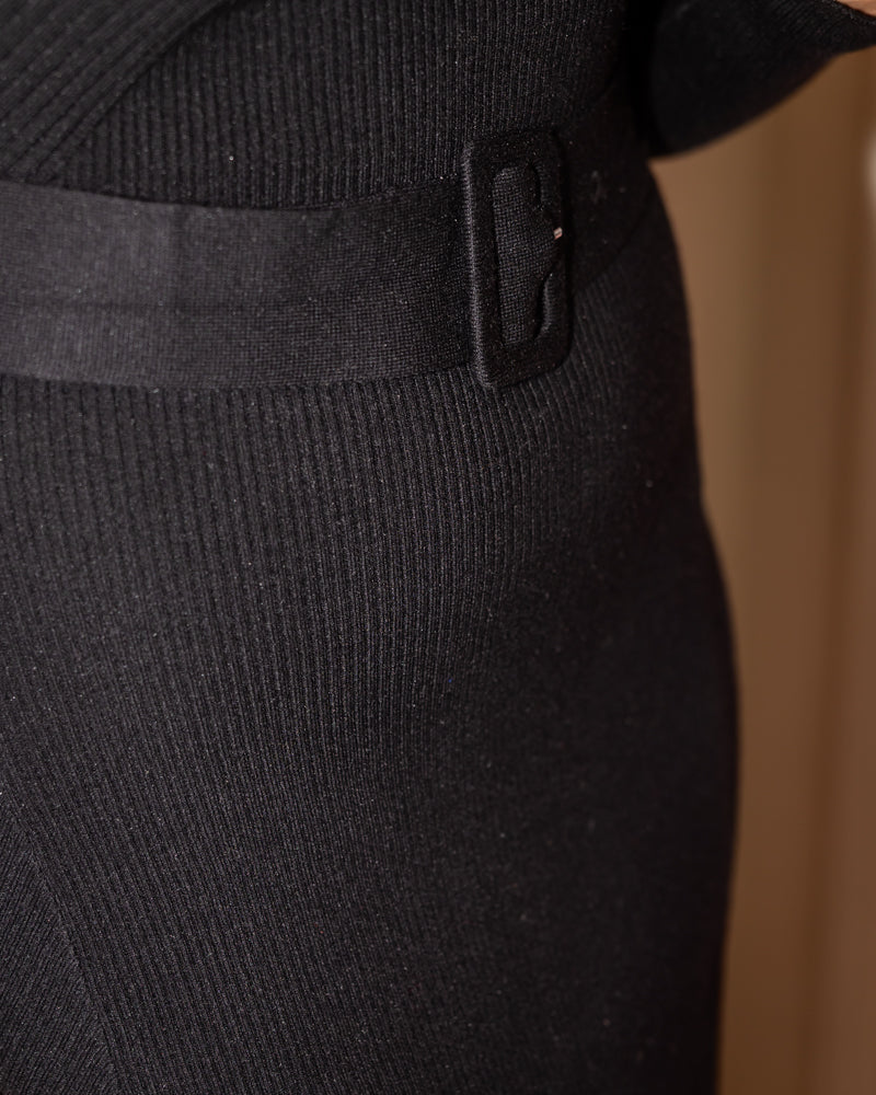 Long Sleeve Sweater Dress - Black