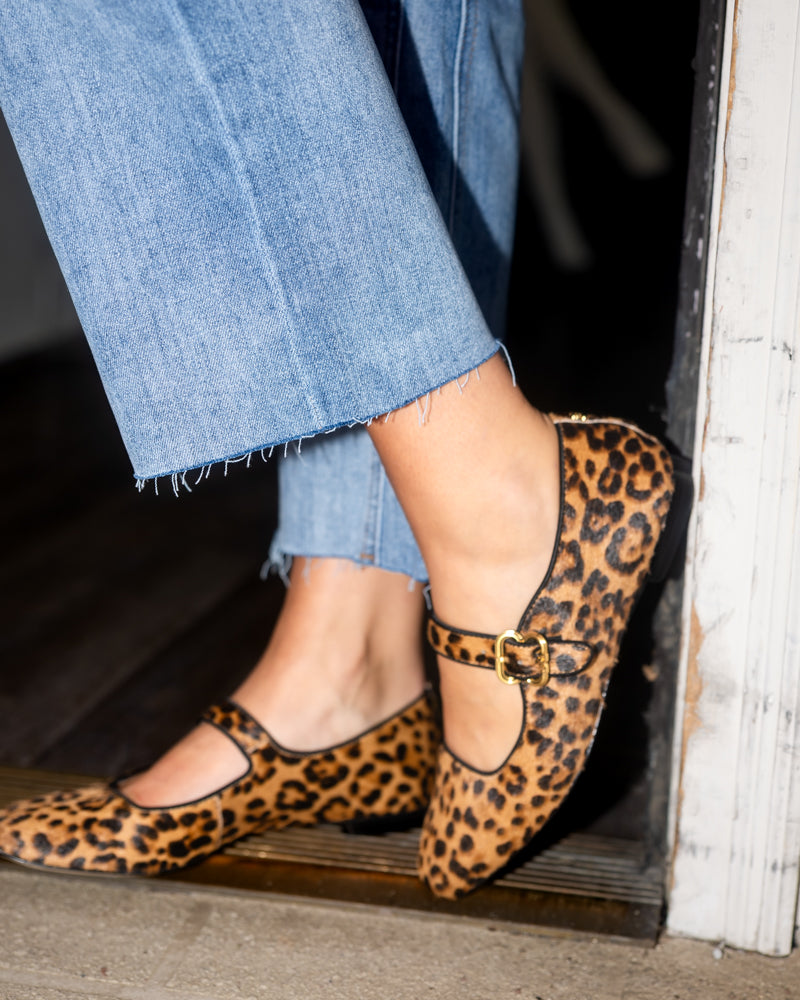 Sam Edelman Michaela Mary Jane Flat - Leopard Brahma Hair Leather