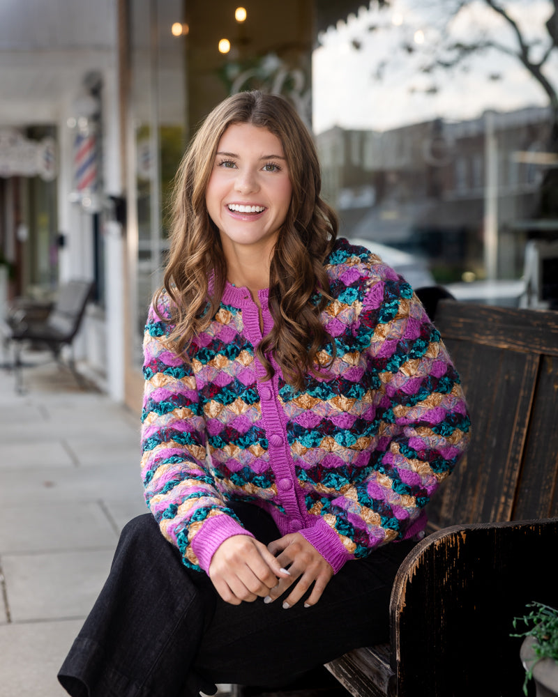 Emerson Cardigan - Orchid Multi