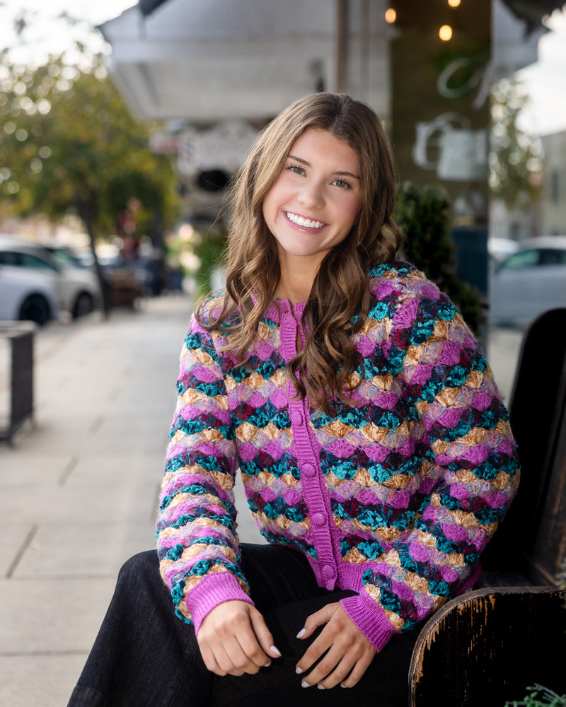 Emerson Cardigan - Orchid Multi