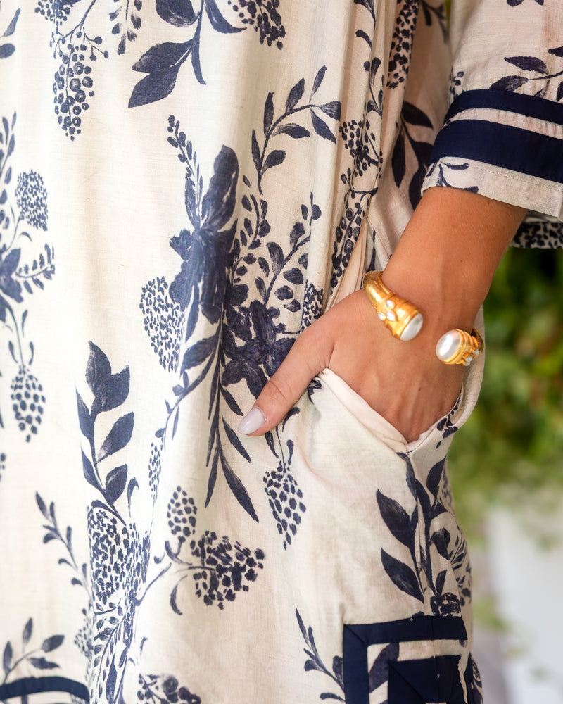 Floral Print Dress - Dark Navy