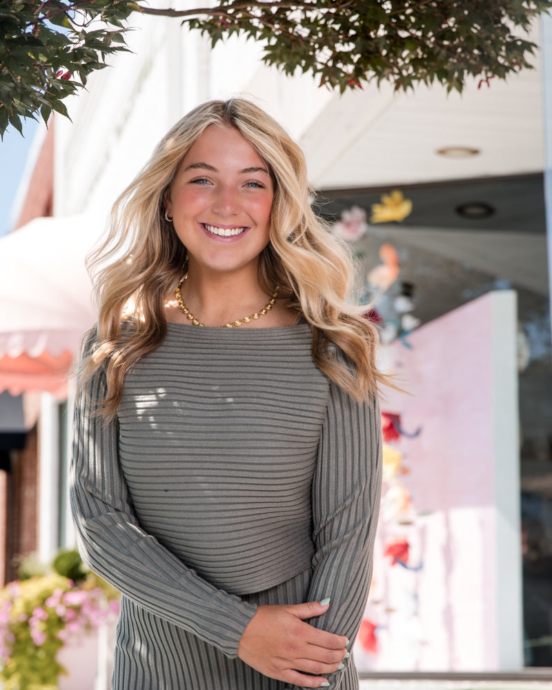 Gabi Sweater Top and Dress Set - Sage