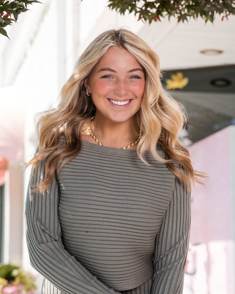 Gabi Sweater Top and Dress Set - Sage