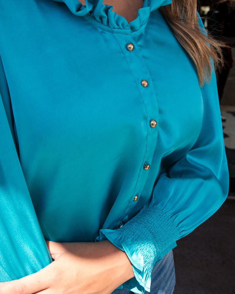 Harper Long Sleeve Top - Bluebird