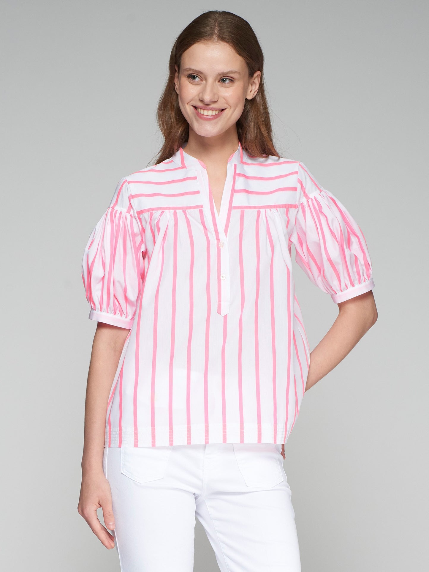 Ilania Shirt - Neon Pink Stripe