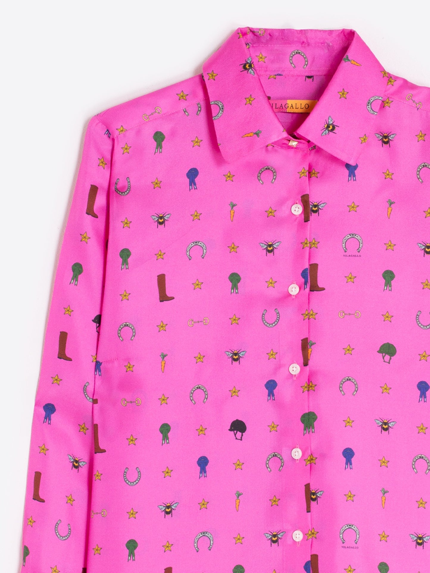 Mariela Shirt - Pink Equestrian Print