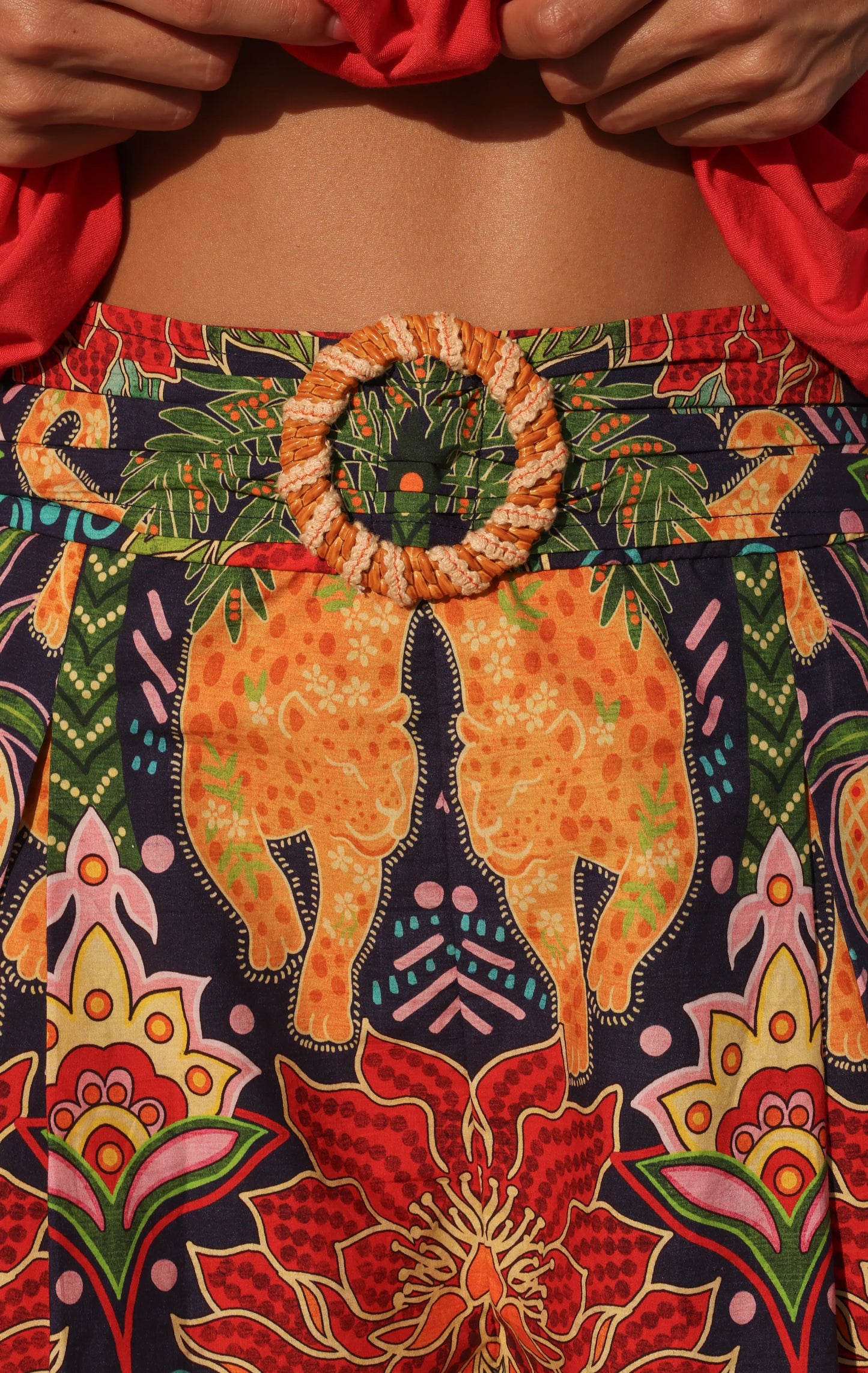 Sloane Faux Buckle Short - Jungle Boogie