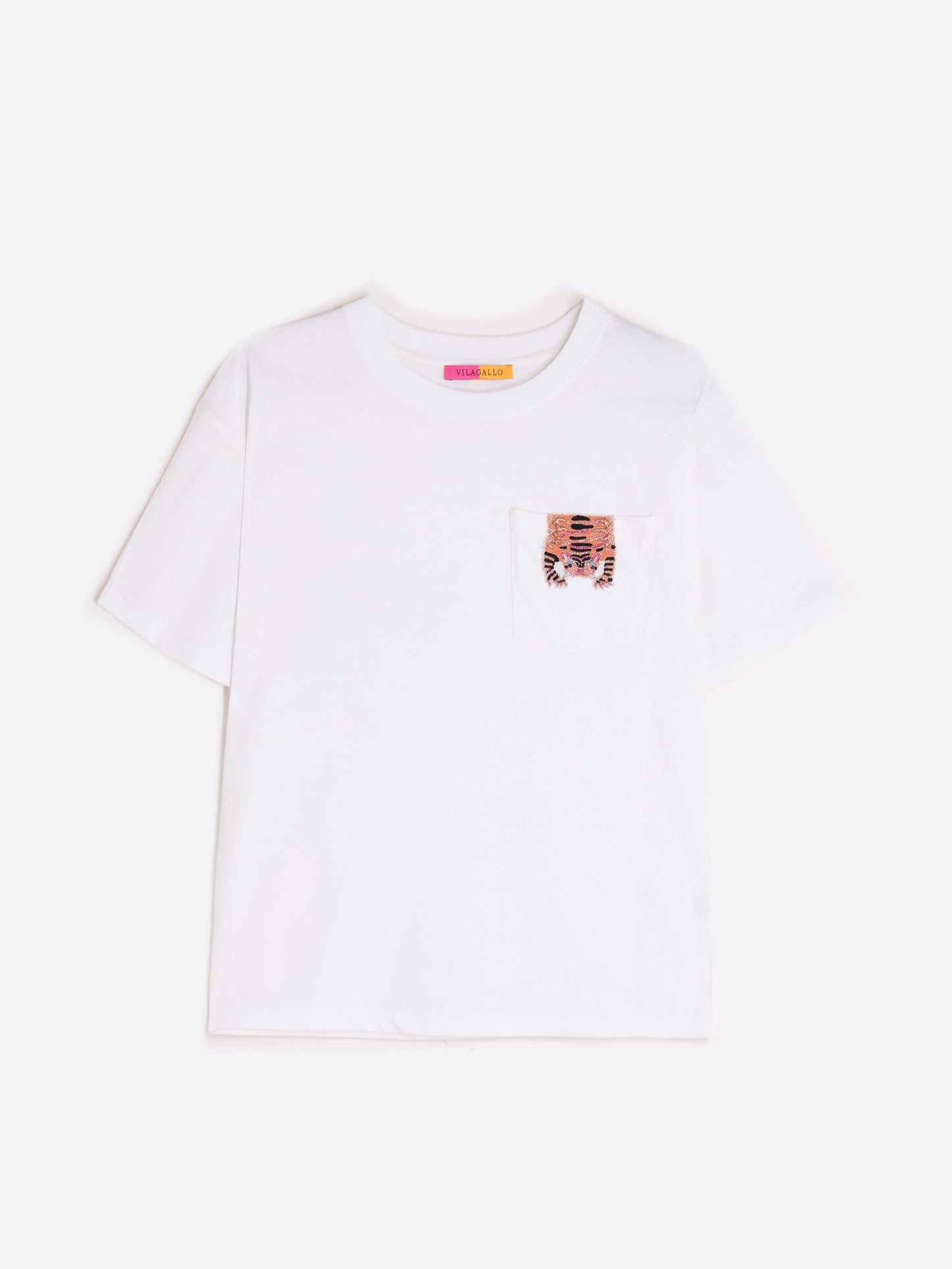 Tiger Embroidery T-Shirt - White