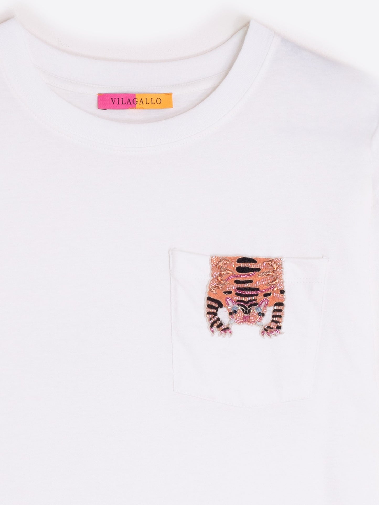 Tiger Embroidery T-Shirt - White