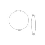 Thin Hoop Earrings with Rondelle Beads - Sterling Silver
