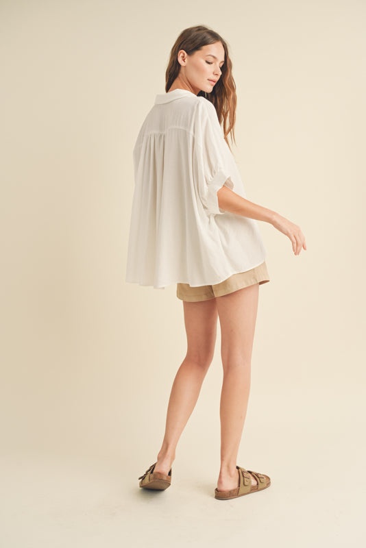 Button Up Blouse - White