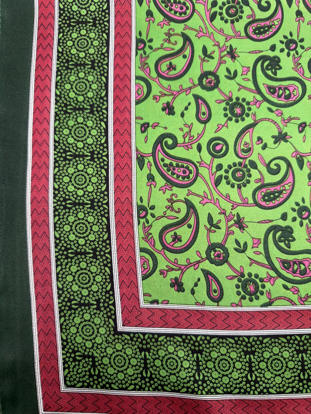 Classic Paisley Inspired Scarf - Kelly Green