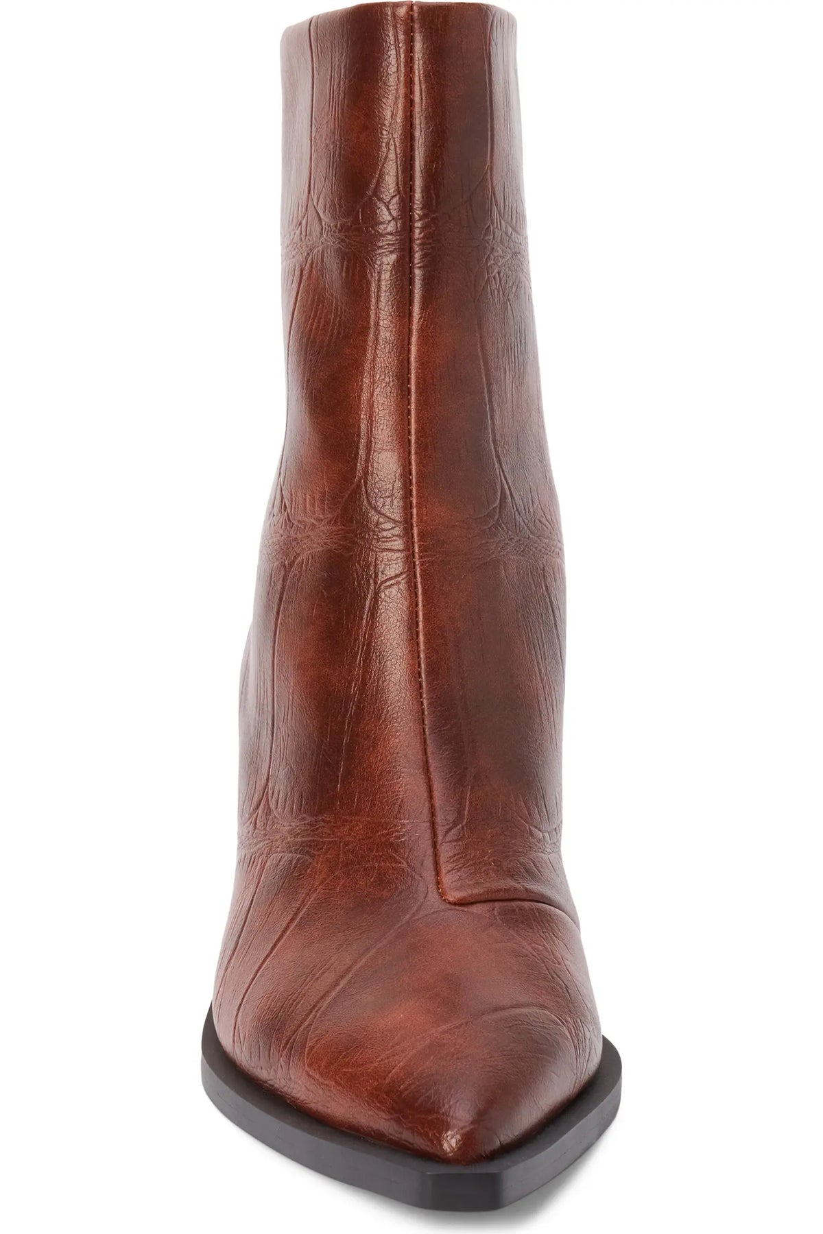 Matteo Croc Embossed Faux Leather Boot - Brown Croc