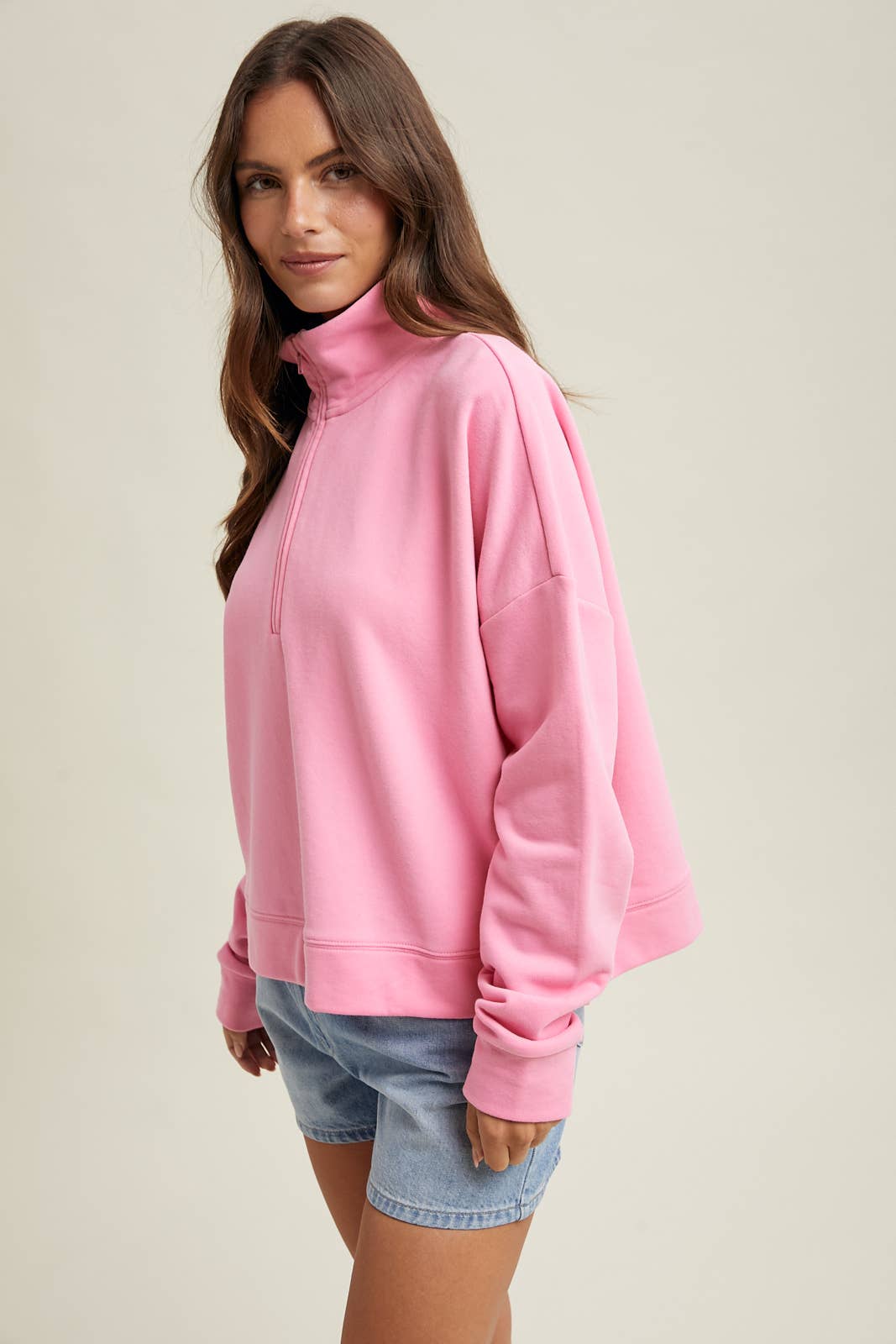 Half-Zip Knit Pullover - Punch