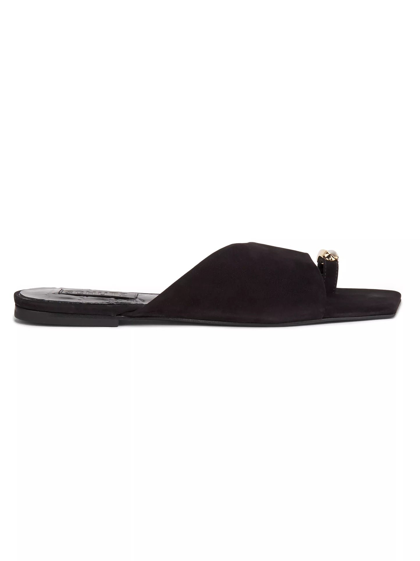 Schutz Jodie Flat Sandal - Black