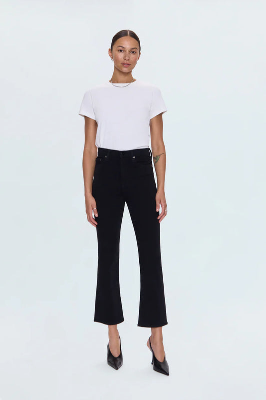 Lennon High Rise Crop Boot Jean - Noir