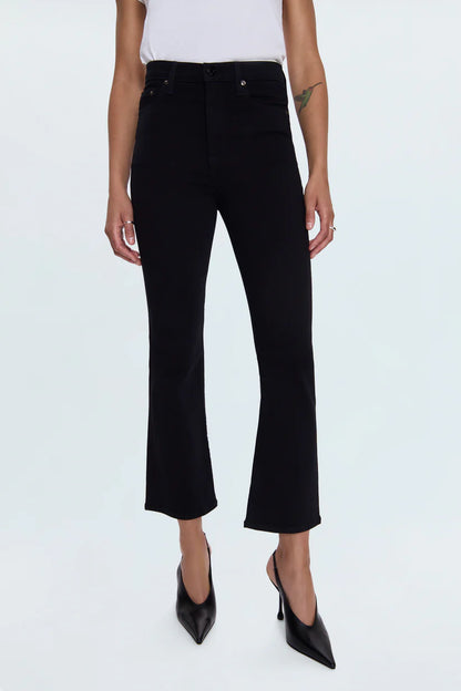 Lennon High Rise Crop Boot Jean - Noir