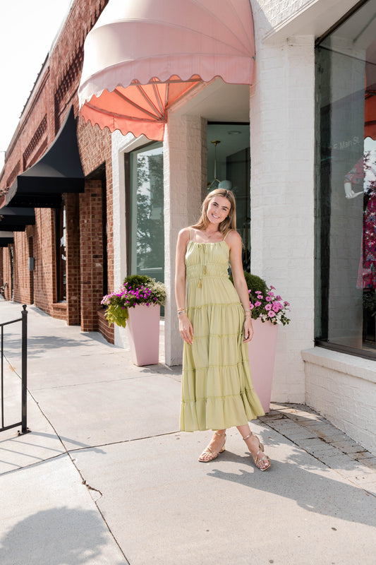 Alexia Midi Dress - Pistachio