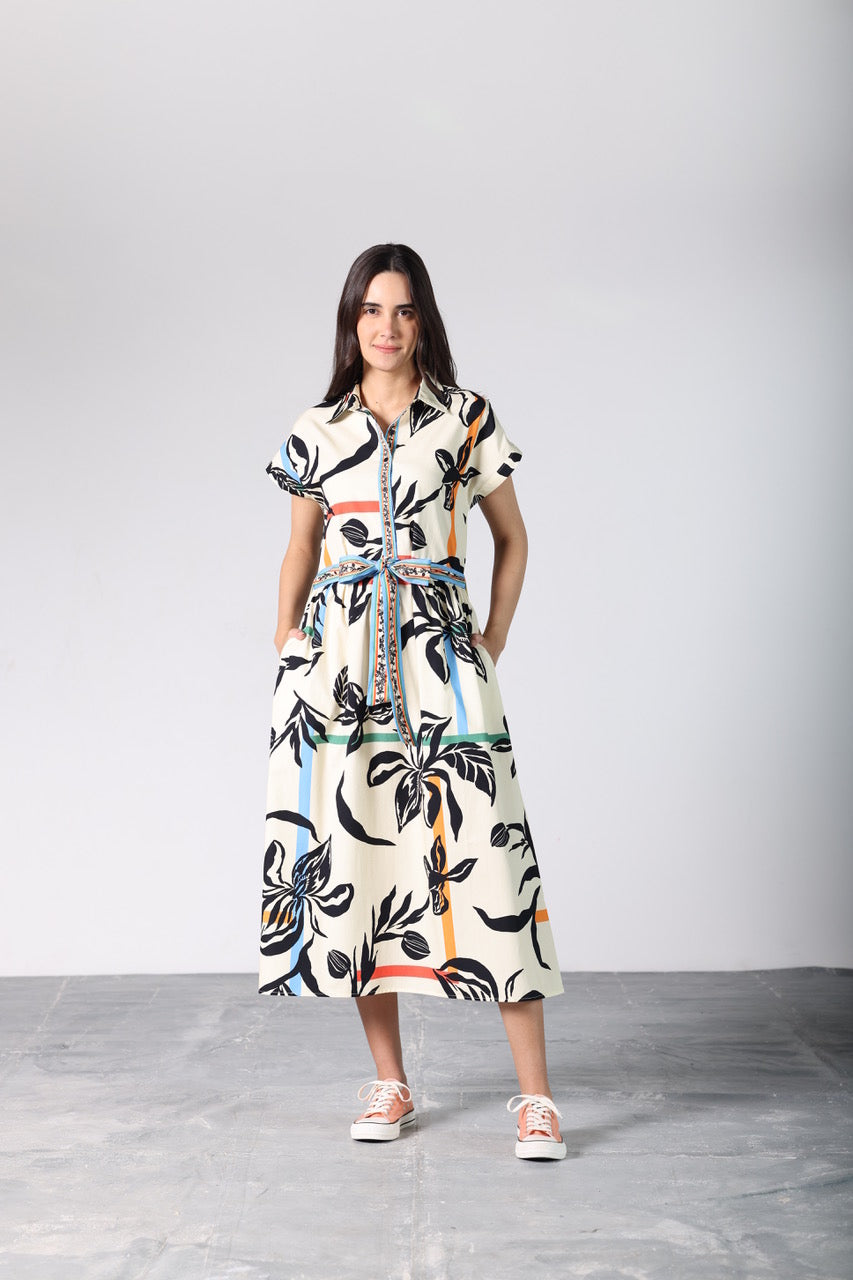 Rylie Dress - Striped Florals