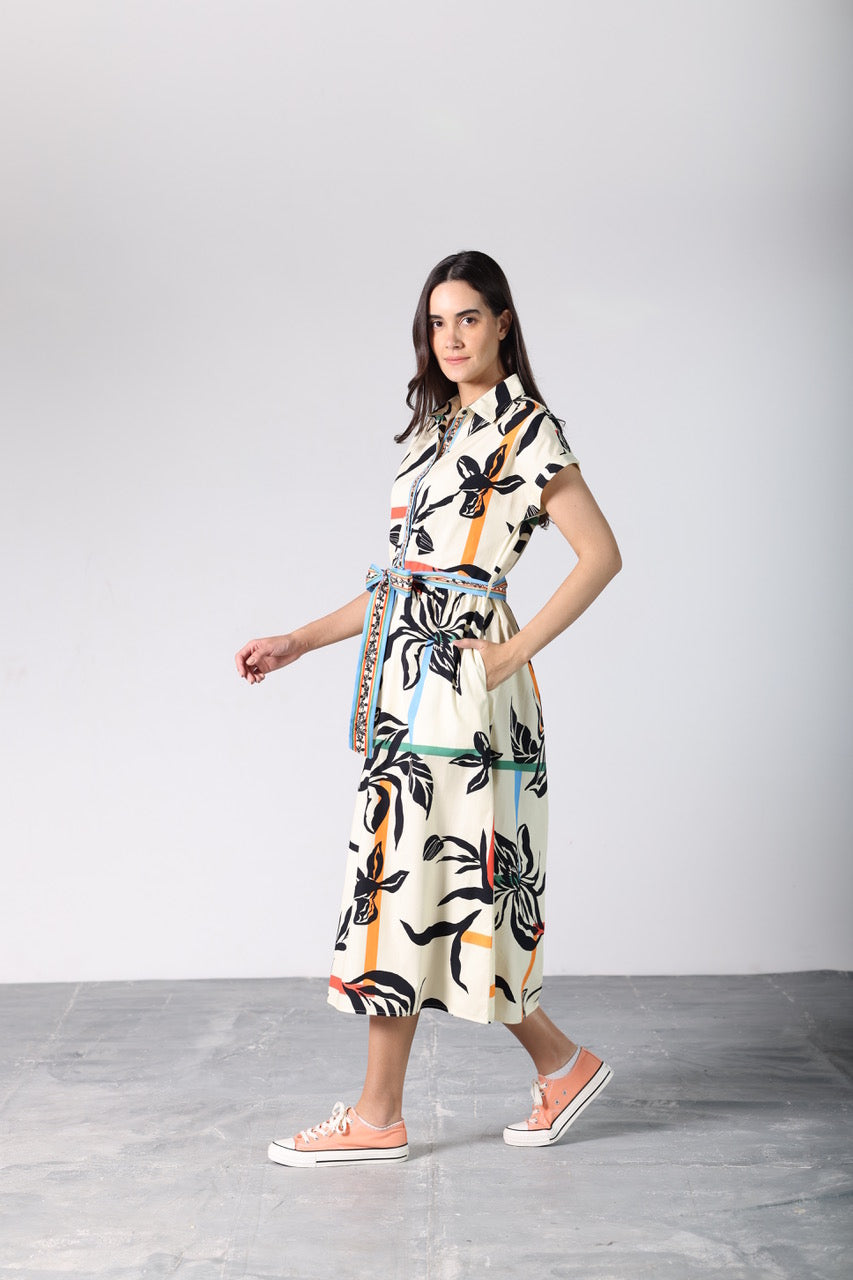 Rylie Dress - Striped Florals
