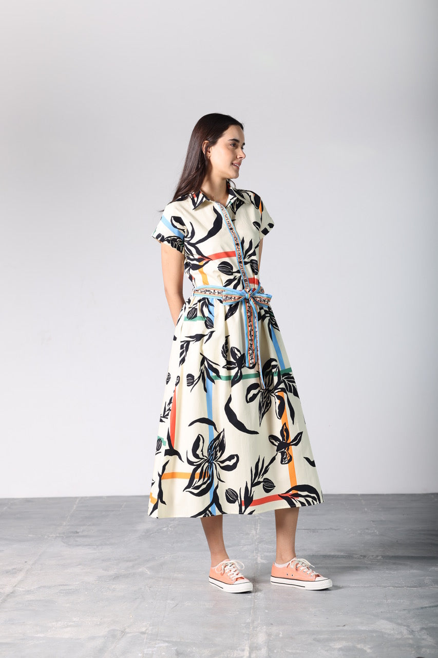 Rylie Dress - Striped Florals