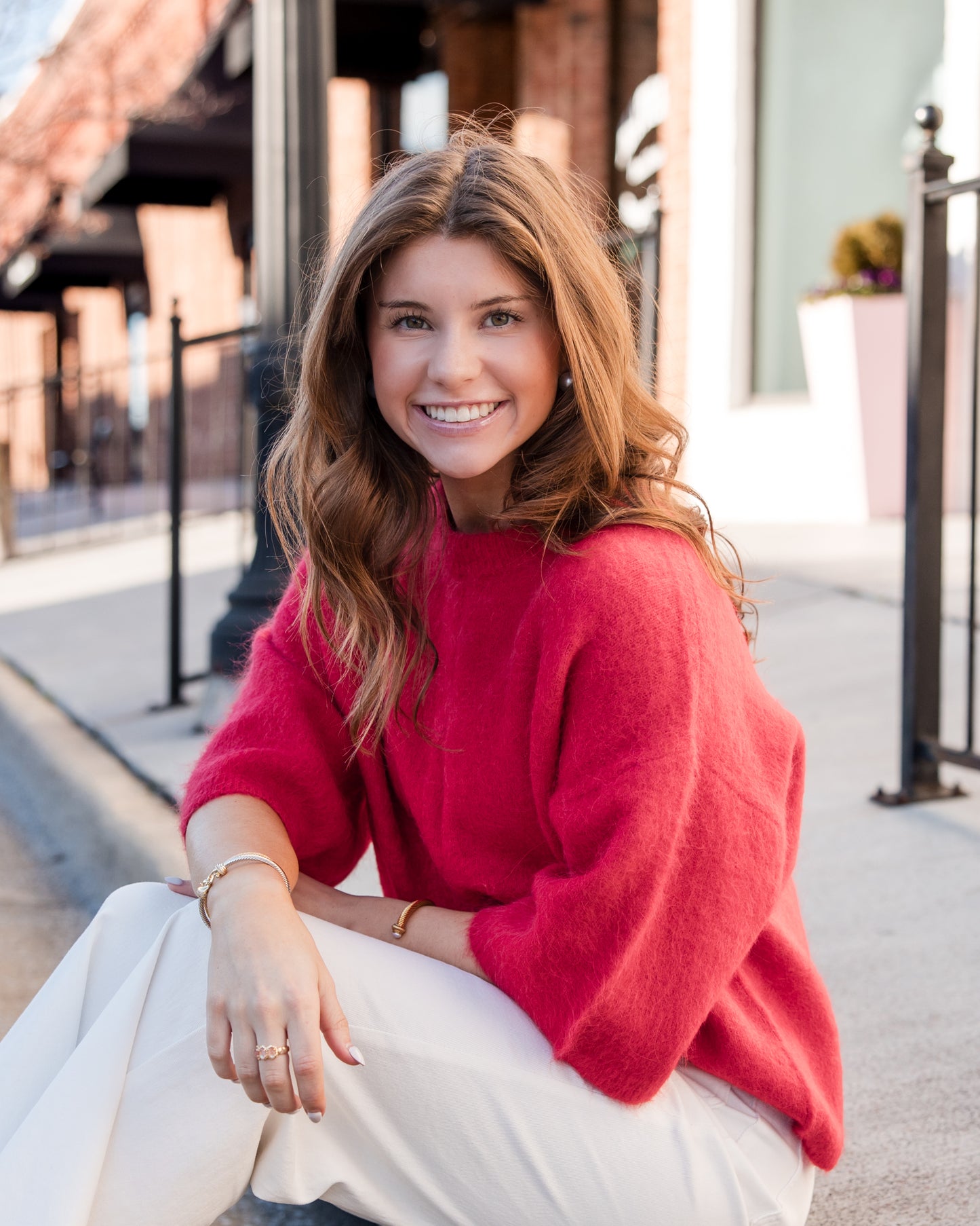 Micah Short Sleeve Crewneck Sweater - Ruby