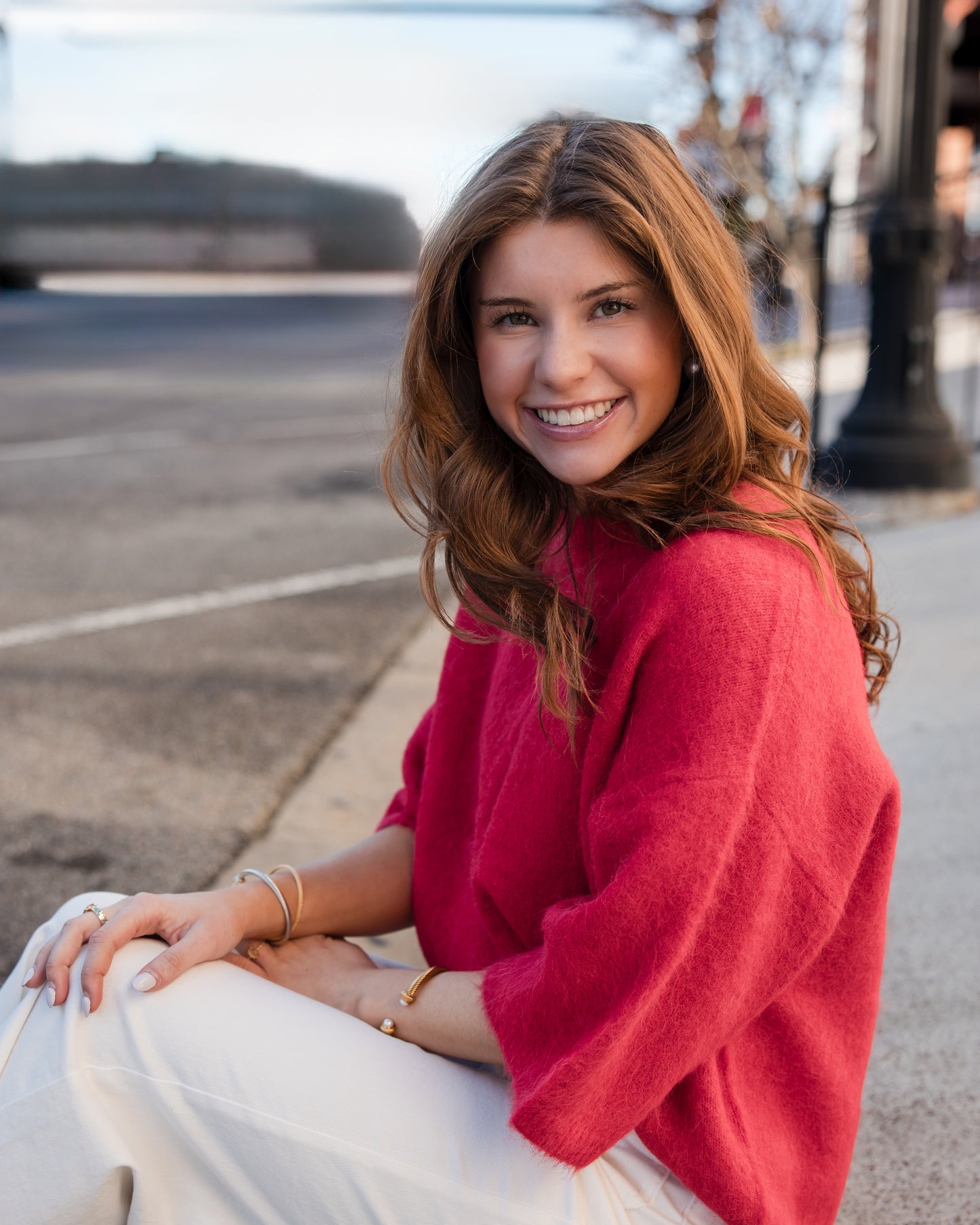 Micah Short Sleeve Crewneck Sweater - Ruby