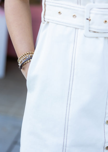 Suzie Dress - Ivory Denim