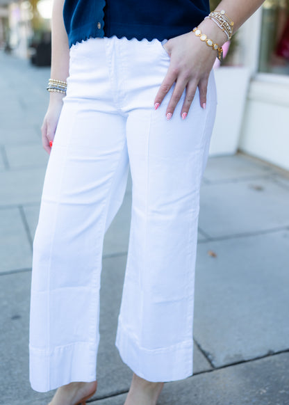 Meg High Rise Wide Leg Jean - Optic White
