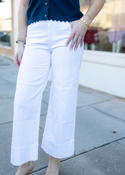 Meg High Rise Wide Leg Jean - Optic White