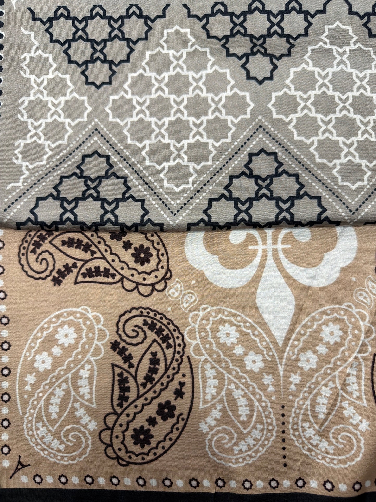 Paisley Inspired Pattern Scarf - Black