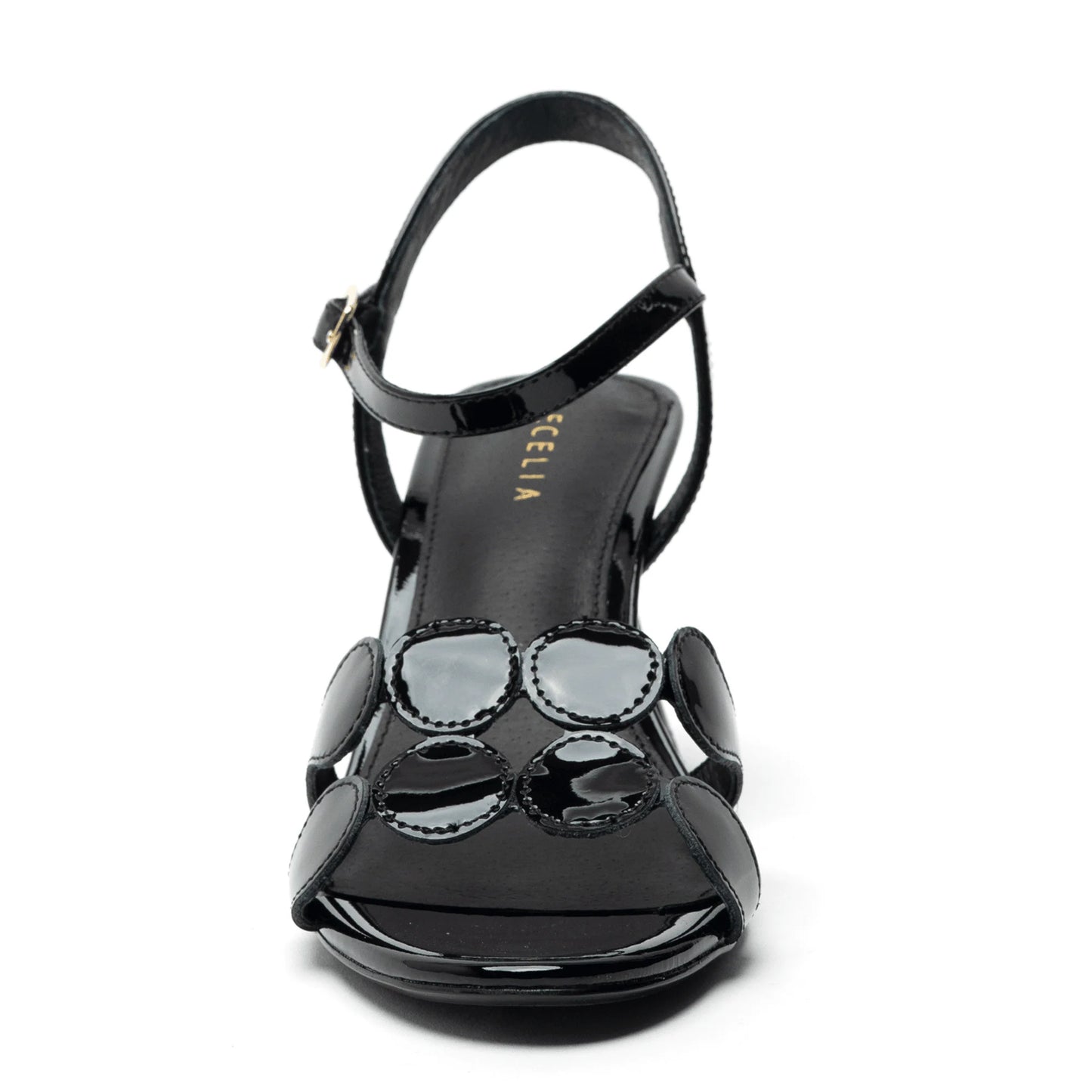 Peter Heeled Sandal - Black Patent