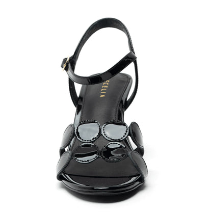 Peter Heeled Sandal - Black Patent