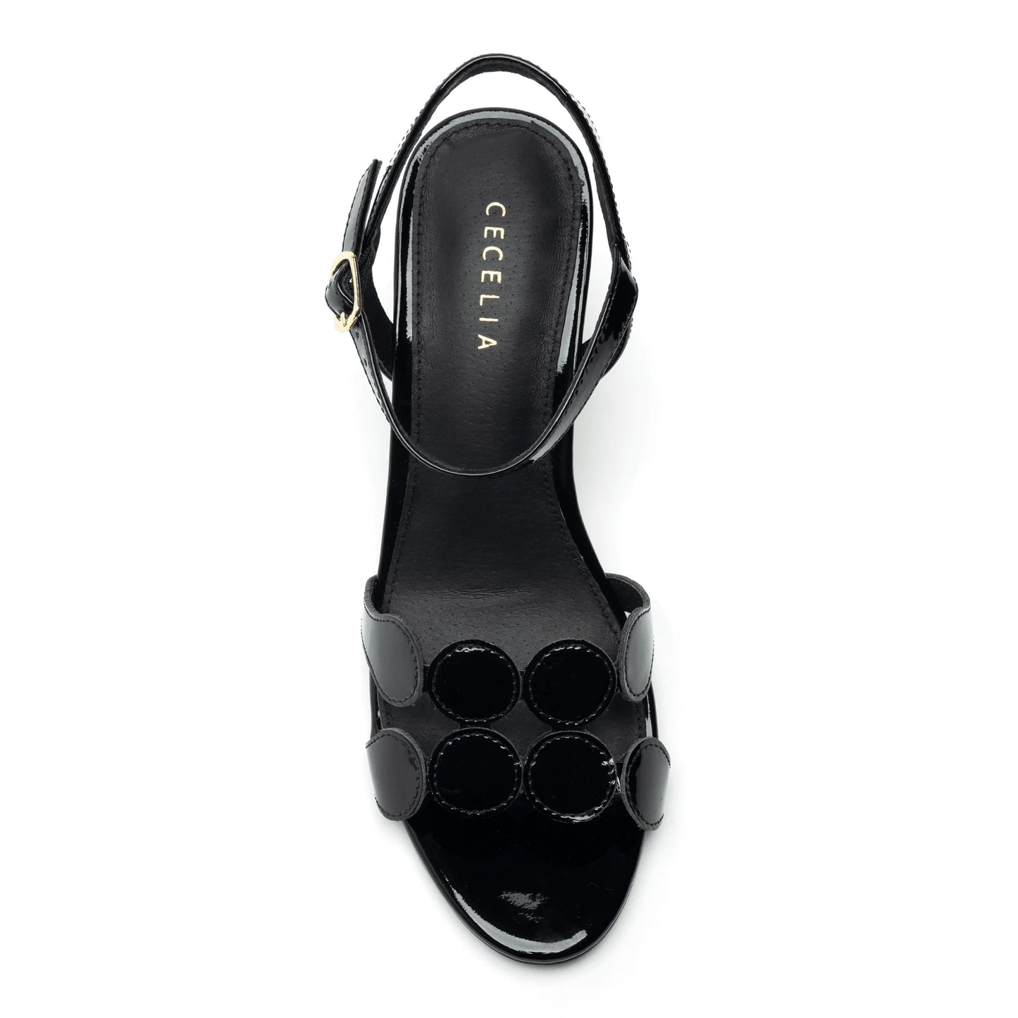 Peter Heeled Sandal - Black Patent